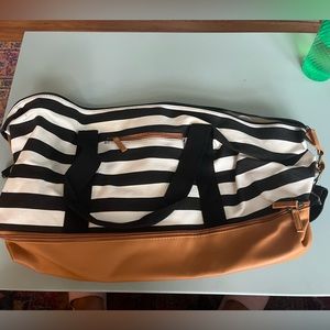DSW striped weekender canvas bag